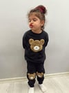 Füme Teddy Kabartmalı Takım