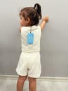 Kendinden Desenli Crop Şort Etek Takım