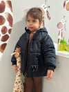 Lacivert Kapişonlu Şişme Mont