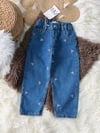 Mavi Fiyonk Detaylı Mom Jean 