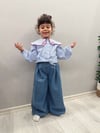 Mavi Yaka Detaylı Çizgili Gömlek