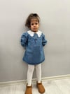 Mavi Yaka Detaylı Denim Elbise