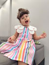 Renkli Yaka Detaylı Elbise