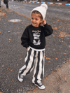 Siyah Beyaz Teddy Denim Pantolonlu Takım