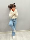 Taşlı Beli Ayarlanabilir Denim