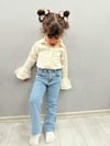 Taşlı Beli Ayarlanabilir Denim
