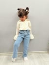 Taşlı Beli Ayarlanabilir Denim