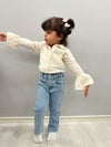 Taşlı Beli Ayarlanabilir Denim