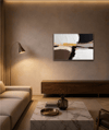 Brown Abstract Krem | Yağlı Boya Dokulu Soyut Tablo - Soyut Tablo Duvar Tablosu | TablomGelsin