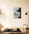 Nötr Minimalist B | Yağlı Boya Dokulu Soyut Tablo - Soyut Tablo Duvar Tablosu | TablomGelsin