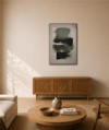 Siyah Yeşil Minimalist | Yağlı Boya Dokulu Soyut Tablo - Soyut Tablo Duvar Tablosu | TablomGelsin