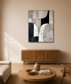 Soft Minimalist | Yağlı Boya Dokulu Soyut Tablo - Soyut Tablo Duvar Tablosu | TablomGelsin