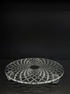 Düz Cam Tabak Kristal Top Ayaklı 28 Cm Kafes Şeffaf