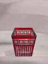 Kare Vazo 14 Cm Orion Kırmızı