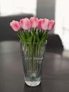Konik Vazo 25 Cm Dik Kesme  Şeffaf