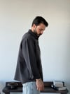 Aline Oversize Çizgili Antrasit Gömlek
