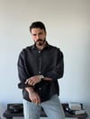 Aline Oversize Çizgili Antrasit Gömlek