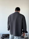 Aline Oversize Çizgili Antrasit Gömlek