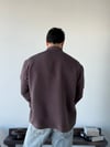 Aline Oversize Çizgili Kahve Gömlek