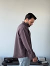 Aline Oversize Çizgili Kahve Gömlek