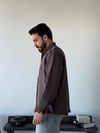 Aline Oversize Çizgili Kahve Gömlek
