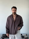 Arven Oversize Kahve Modal Gömlek