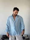 Arven Oversize Mavi Modal Gömlek