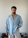 Arven Oversize Mavi Modal Gömlek