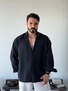 Arven Oversize Siyah Modal Gömlek