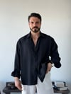 Arven Oversize Siyah Modal Gömlek