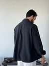 Arven Oversize Siyah Modal Gömlek