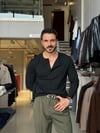 Basel Siyah Henley Yaka Tişört