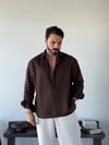 Berlinen Oversize Kahve Gömlek