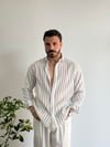 Beverly Çizgili Beyaz Gömlek