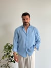 Beverly Çizgili Mavi Gömlek