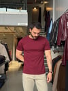 Bob Bordo Basic Muscle Fit Tişört