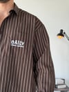 Daily Oversize Kahve Çizgili Gömlek