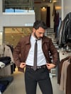 Due Kahverengi Fermuarlı Süet Ceket