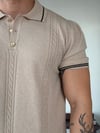 Fabio Yarım Patlı Bej Triko