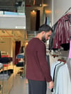 Falk Bordo Henley Yaka Tişört