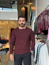 Falk Bordo Henley Yaka Tişört