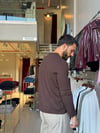 Falk Kahverengi Henley Yaka Tişört