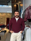Felix Bordo Fermuarlı Dik Yaka Triko