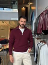 Felix Bordo Fermuarlı Dik Yaka Triko