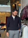 Felix Lacivert Fermuarlı Dik Yaka Triko