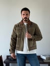 Flok Dokulu Haki Ceket