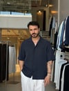Jos Navy Blue Lyocell Gömlek