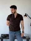 Knit Örme Kahve Tişört