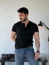 Knit Örme Siyah Tişört