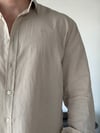 Lorenti Linen Karışımlı Bej Gömlek